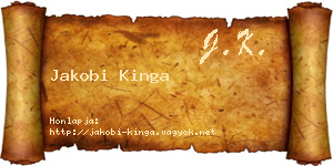Jakobi Kinga névjegykártya